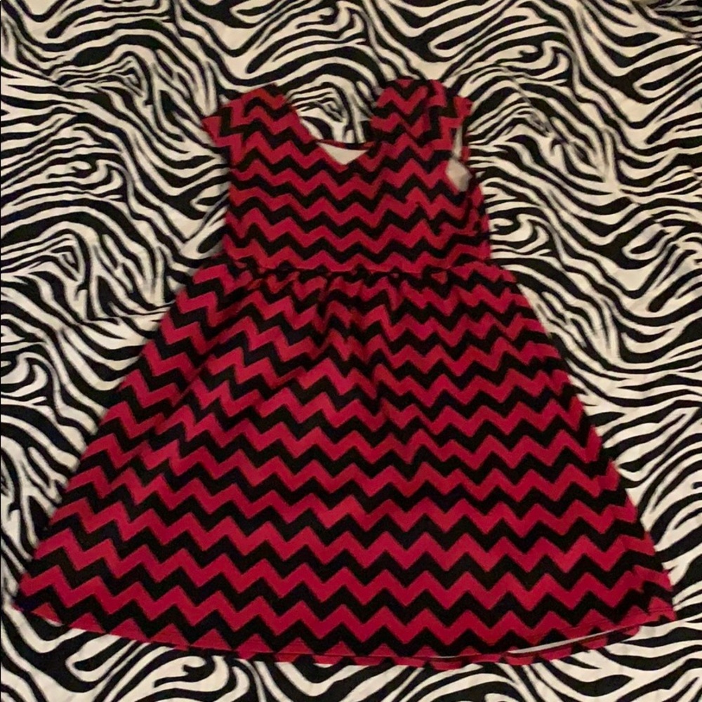 Pink and black dress